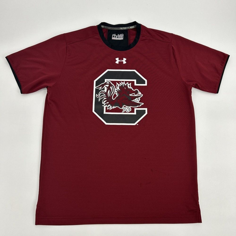 South Carolina Gamecocks Shirt Mens M Maroon Under Armour Short Sleeve Crew Neck